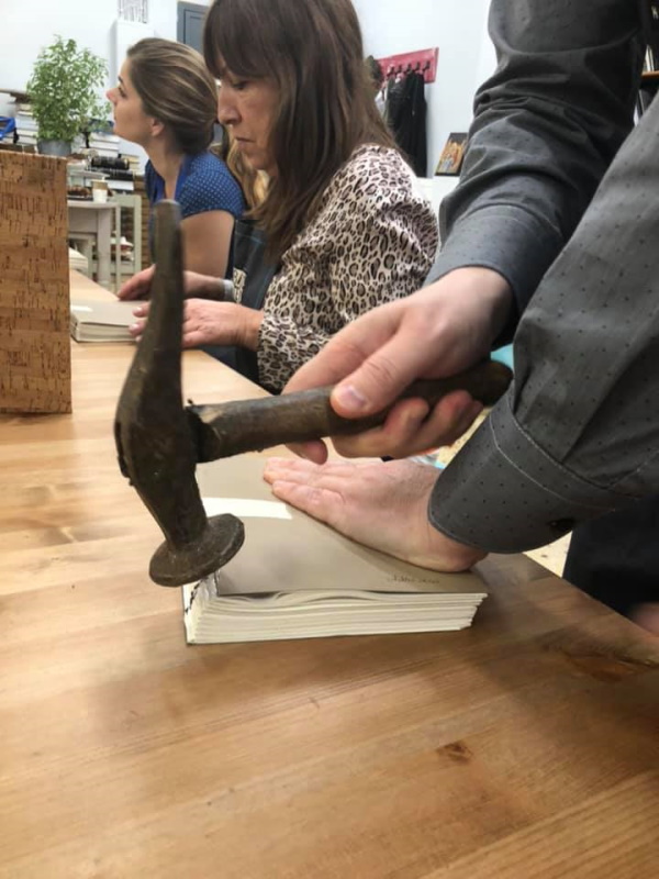 Thessaloniki 28 Oct 2019 - Aligning the sheets with a hammer Thessaloniki 28 Oct 2019 - Aligning the sheets with a hammer