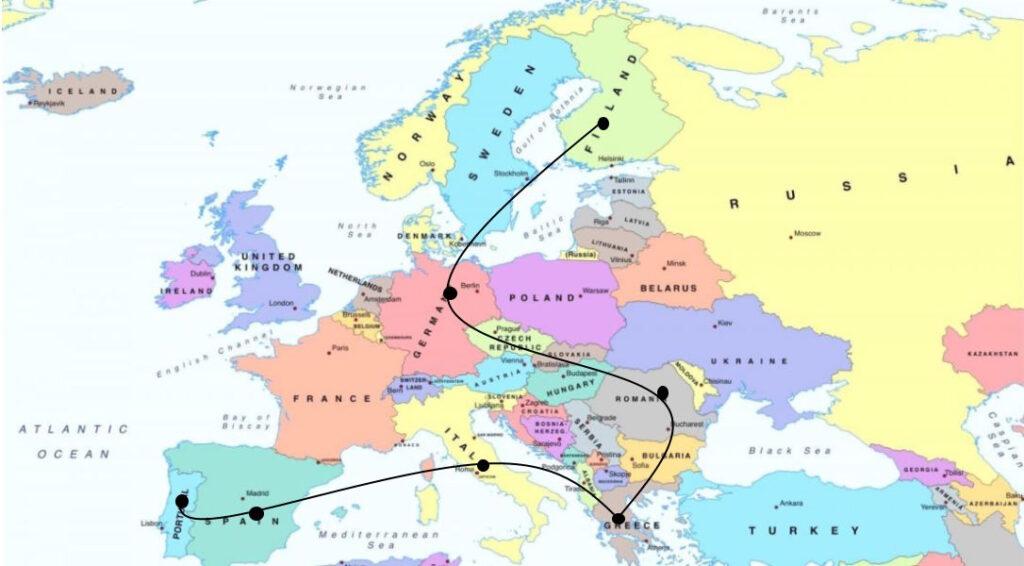 Europe map-Connecting partners Europe map-Connecting partners